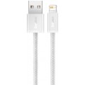 Laidas USB - iPhone (lightning 8pin) 1m 2.4A pintas baltas (white) Baseus